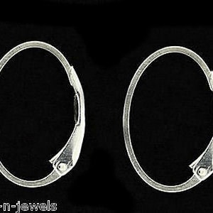 1 Pair Interchangeable Oval Leverback Earring Wires 12x17mm Solid Sterling Silver