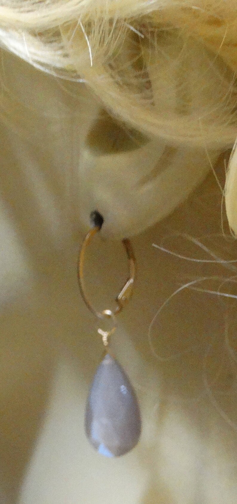 10x20mm Faceted Chocolate Moonstone Drops INTERCHANGEABLE Earring Charms 14k Rose Gold Filled