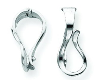 9x21mm Interchangeable Slide Pendant Hanger | Pearl Enhancer In Sterling Silver, Rose, Yellow Gold