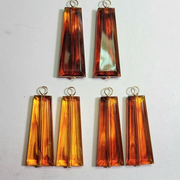 3 Colors Light Weight Synthetic Amber INTERCHANGEABLE Earring Charms Solid Sterling, Rose or Yellow Gold Filled