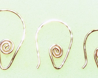 Small, Medium or Large INTERCHANGEABLE Earring Wires Sterling Silver, Rose, YG or Copper