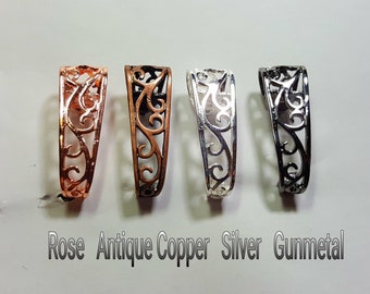 ONE or All 4 Colors Large INTERCHANGEABLE Slide Enhancer Donut Bails Rose Gold, Silver, Antique Copper or Gun Metal