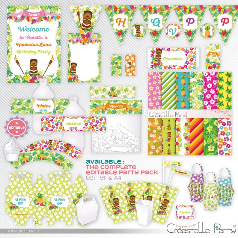 hawaiian luau bingo card tropical baby shower printable