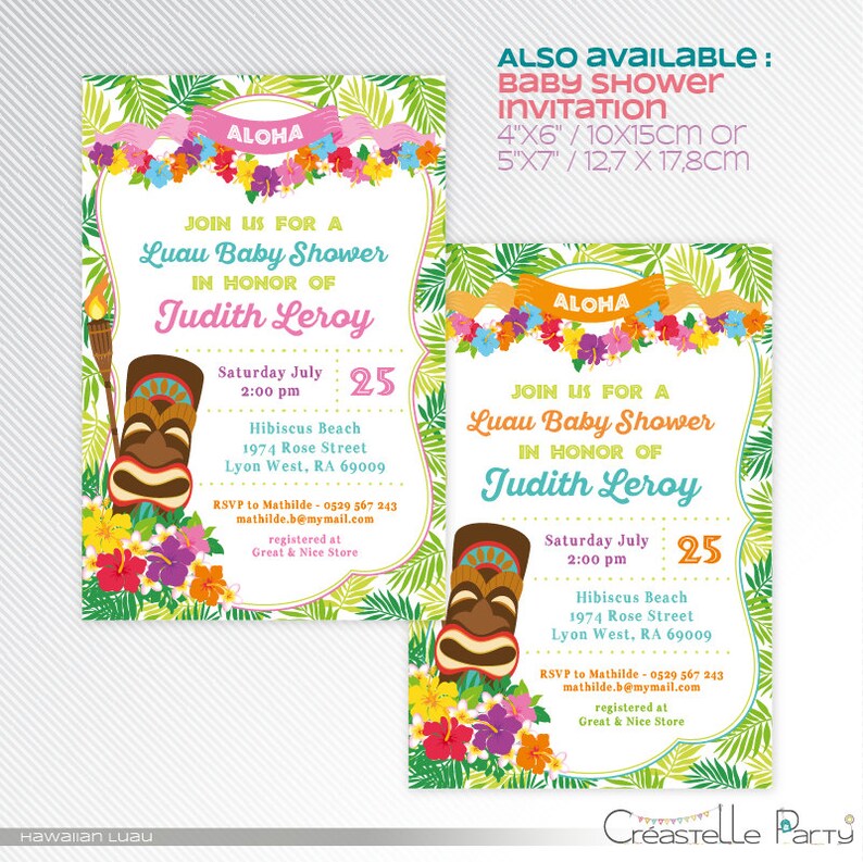 hawaiian luau bingo card tropical baby shower printable