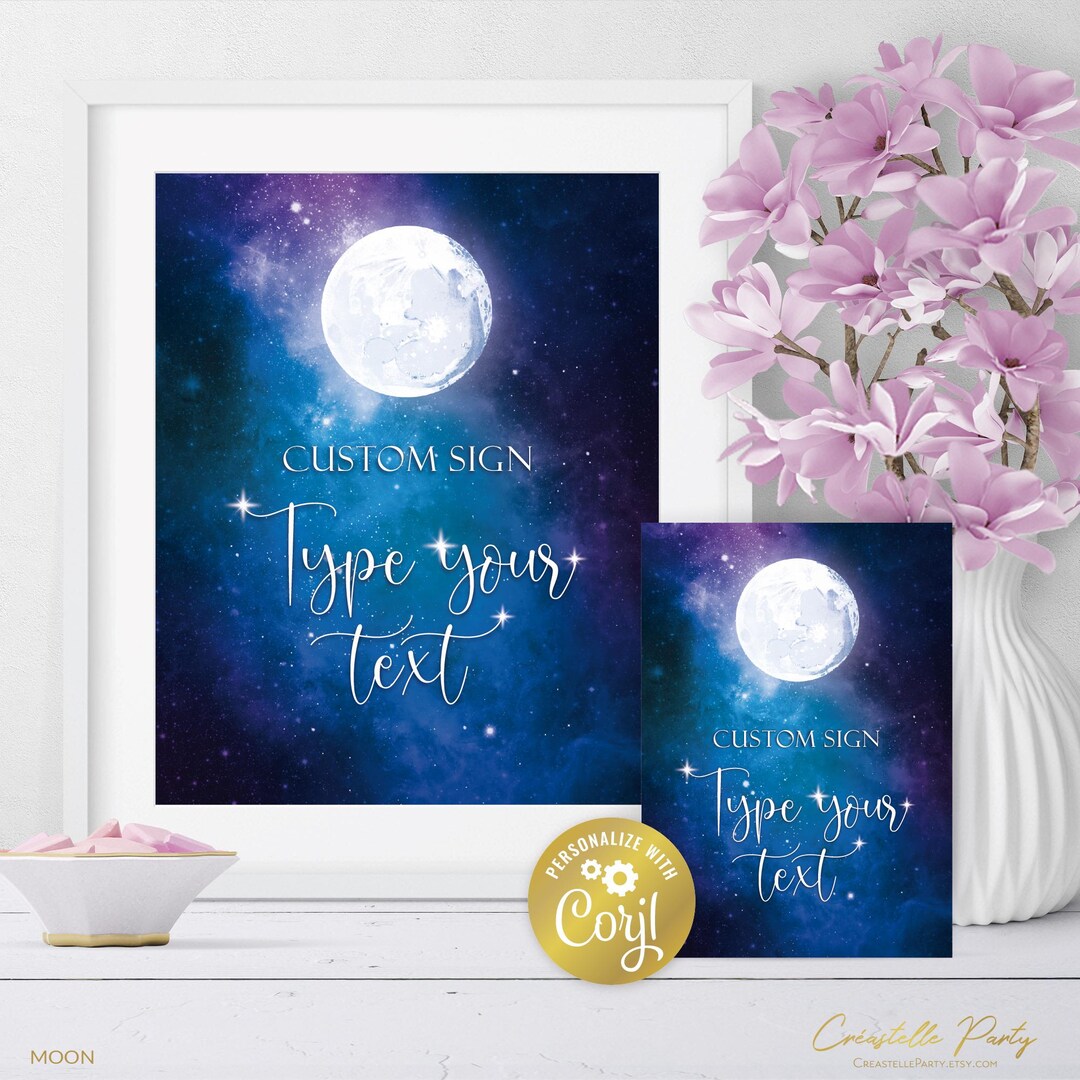Moon in Loving Memory Sign, Wedding Template, Stars Memorial Sign ...