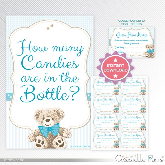 teddy bear baby shower games