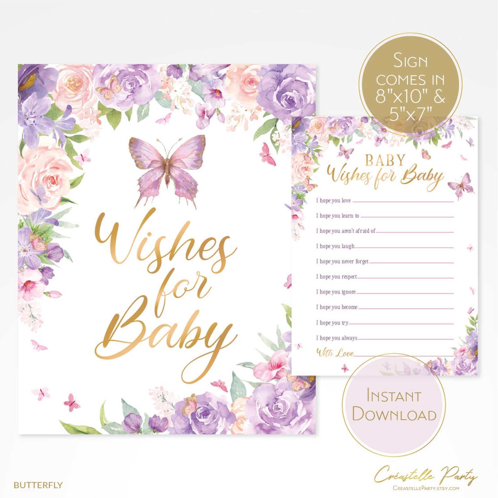 Butterfly Baby Shower Printable Games Package 1 Blush Pink Etsy UK