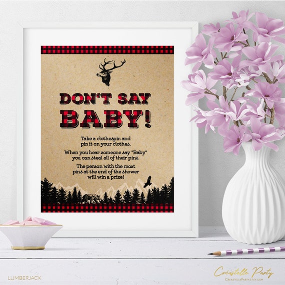 woodland digital games INSTANT DOWNLOAD Rustic lumberjack baby shower printable games package 3 buffalo plaid game bundle