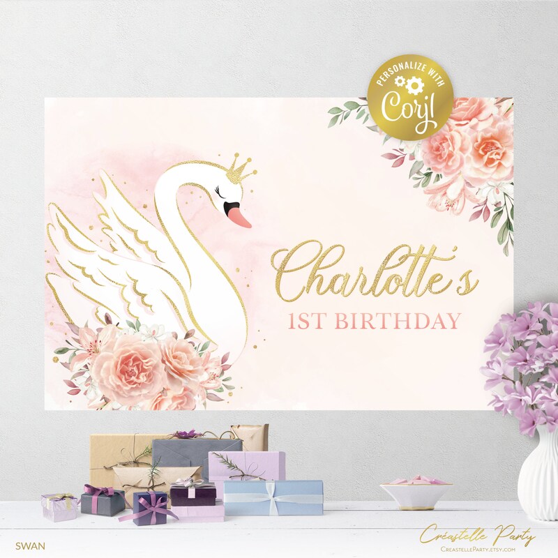 Menu Backdrop Swan Swan Backdrop - Etsy