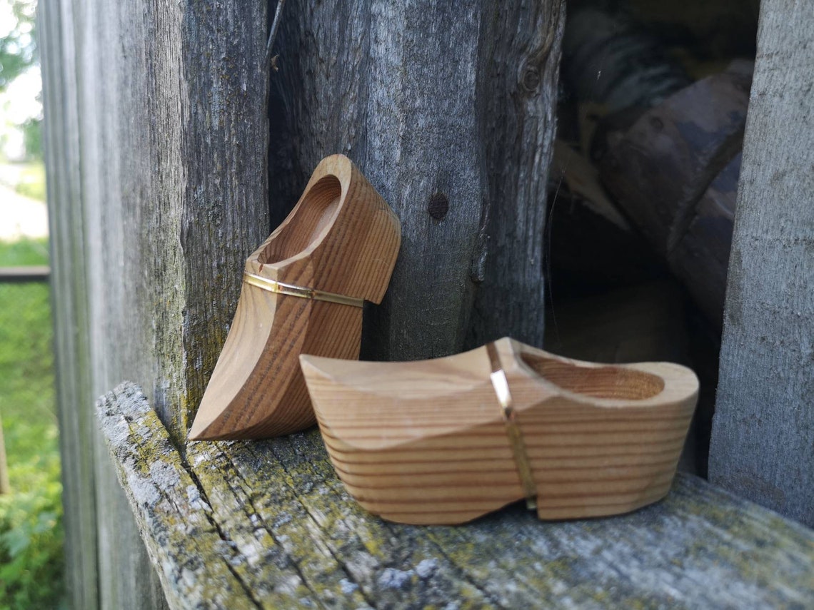 Vintage Swedish wooden shoes Miniature wood shoes Handmade | Etsy