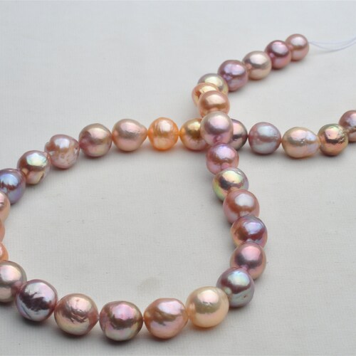 Baroque Pearl Strand shops With Natural Metallic Color,Natural Multi-color Ripple Pearl Strand,BKAZ020