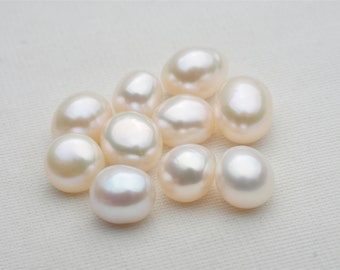 10pcs 6-7mm Baroque Loose Pearls With Natural White No Hole