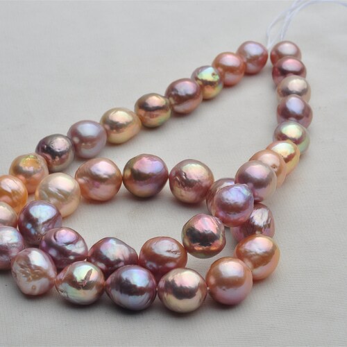 Baroque Pearl Strand shops With Natural Metallic Color,Natural Multi-color Ripple Pearl Strand,BKAZ020