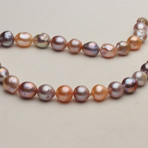 9-12mm Edison filo di perla,colore metallico perle barocche,collana di perle di colore misto,NXHK0639