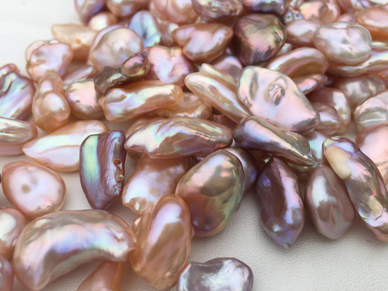 30g Large Flat Baroque Loose Pearl No Holenatural Metallic Etsy