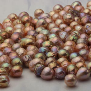 9.5-15mm Large Rainbow Color Edison Pearl, Large Metallic Candy Color Baroque Loose Pearl Bead,Wrinkled Pearl Bead,100% REAL Natural Pearl