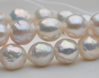 Natural Baroque Pearl String With White Color,Natural White Baroque Pearl Beads.ACB006