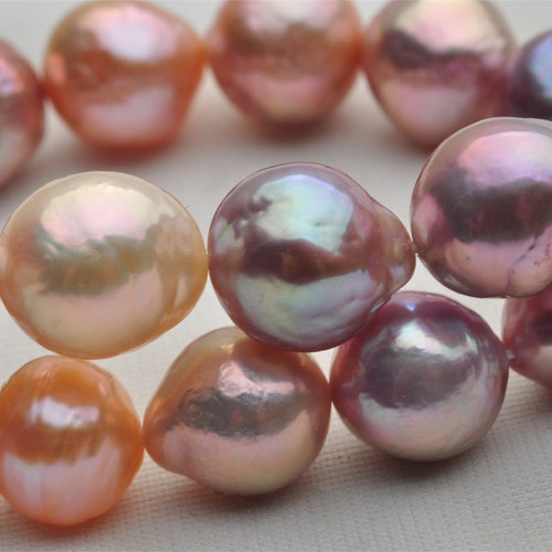 Baroque Pearl Strand shops With Natural Metallic Color,Natural Multi-color Ripple Pearl Strand,BKAZ020