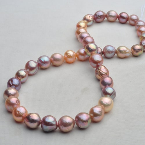 Baroque Pearl Strand shops With Natural Metallic Color,Natural Multi-color Ripple Pearl Strand,BKAZ020