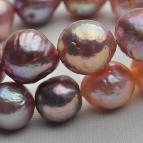 Baroque Pearl Strand shops With Natural Metallic Color,Natural Multi-color Ripple Pearl Strand,BKAZ020