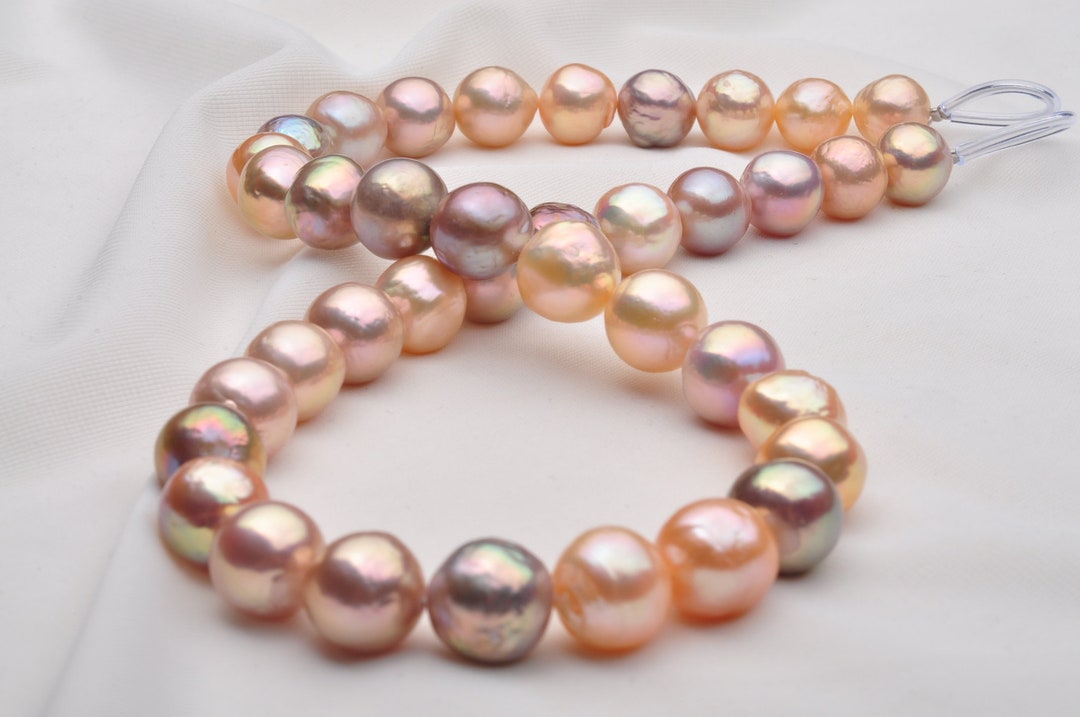 Natural Mixed Color Baroque Freshwater Nuclear Pearl Bead Strand With ...