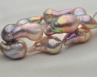 Baroque Pearl Necklace Strand With Metallic Color,AIYY001