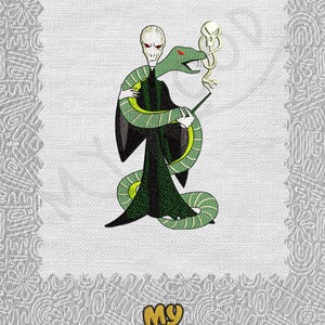 Dark Wizard & Snake wand spell | Magical Machine Embroidery | Fantasy Fans | Digitize Digital | Instant Download | 13 formats Size 4x4 5x7