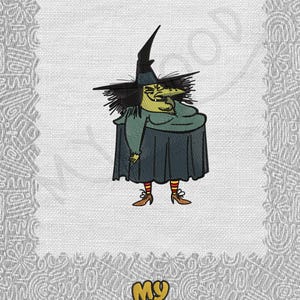 Halloween Horror Vicious Witch Digitize Digital Machine Embroidery Pattern File Instant Download 10 formats Size 4x4 & 5x7