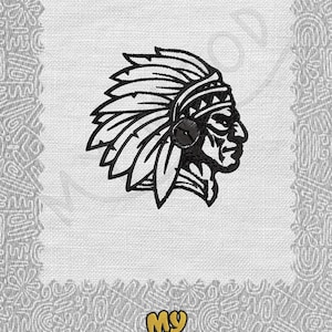 American Native figure feathers Digitize Digital Machine Embroidery Design Pattern File Instant Download 13 formats Size 4x4