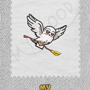 Eule, Kettentier für Zauberer Digitale Stickdatei, Stickdatei Instant Download 13 Formate, Größen 2.36 x 2.36, 4x4, 5x7