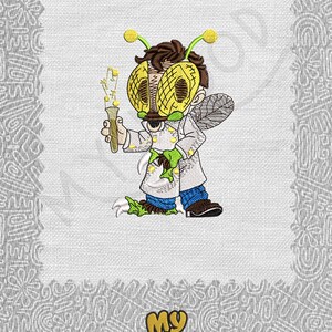 Vintage Halloween scary fly Monster night creature Digitize Digital Machine Embroidery Design Pattern Instant Download 13 formats Size 4x4