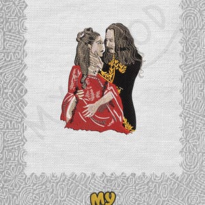 Dracula Mina coppia di amore eterno Digitalizzazione ricamo a macchina digitale Modello di disegno File Download immediato 13 formati Dimensioni 4x4