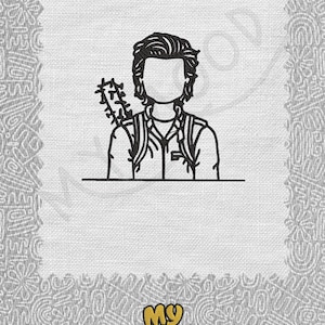 Boy with weapon for monsters Digitize Digital Machine Embroidery Design Pattern File Instant Download 13 formats Size 4x4