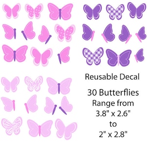 Butterfly Set of Thirty-Butterfly Wall Decals Cute sticker pack custom sticker Nursery Wall Decals Girls Decals Butterfly 30 Set BBFO