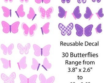 Butterfly Set of Thirty-Butterfly Wall Decals Cute sticker pack custom sticker Nursery Wall Decals Girls Decals Butterfly 30 Set BBFO