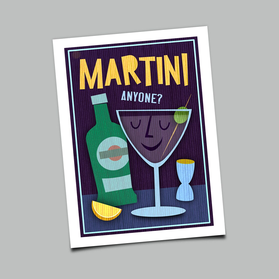 Martini Art Print Kitchen Wall Art Art for Kitchen Art for Dining Room Art for Cocktail Bar