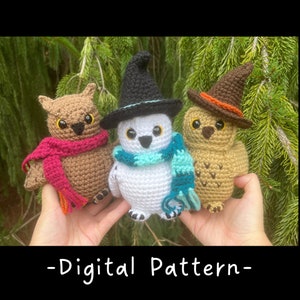 3-in-1 Owl Pattern, Snowy Owl, Crochet Pattern, Horned Owl, Barn Owl, Fall Owls, Winter Owls