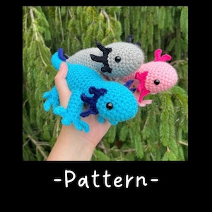 Axolotl Pattern, Crochet Axolotl Pattern, Axolotl Plushie, Crocheted Pattern, Axolotl