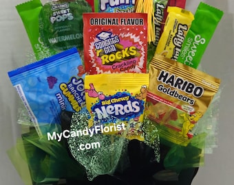 Candy Box Grad Candy Bouquet - Graduate Gift Hand Held Basket Goodies! Show how Proud you are! Stands 14 inches tall