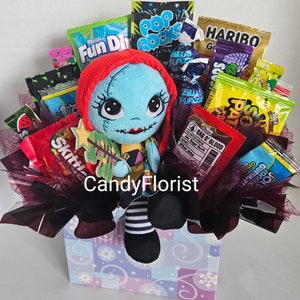 NBC JACK Skellington , Sally, Zero , Candy Bouquet Gift, Unique Edible NBC Gift! Halloween or Christmas!  Character Plush