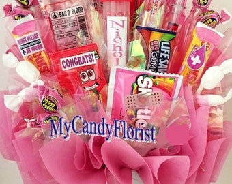 PHLEBOTOMIST Candy Bouquet / Medical Gift, Birthday, Grad, Thank You / Syringe Ink Pens, Test Tube, Blood IV Bags, Variety of Candy & More