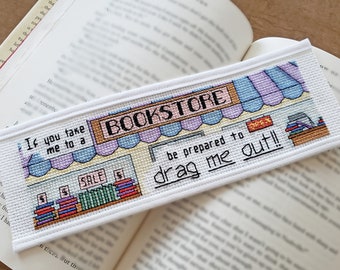 Bookstore - Cross Stitch Pattern digital download pdf for book lover and reader