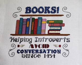 Books Cross Stitch Etsy