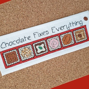 Chocolate Fixes Everything Cross Stitch Pattern - digital pdf for download to print
