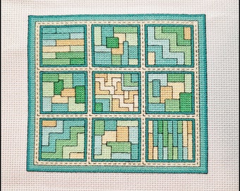 Aquatic Dreams Quilt Block Cross Stitch Pattern (PDF)