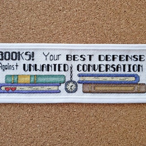 Books Are Best Defense - Cross Stitch Pattern digital download pdf for book lover and reader