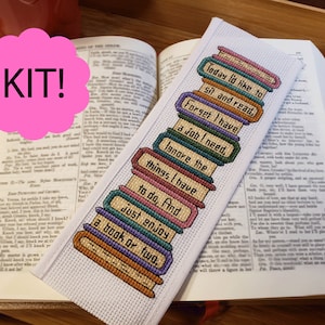 KIT! Cross Stitch Kit - I'd Like to Read - gift for woman - DIY craft project