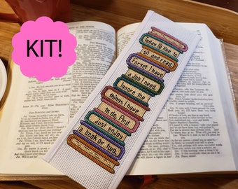 KIT! Cross Stitch Kit - I'd Like to Read - gift for woman - DIY craft project