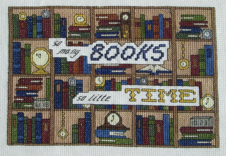 Cross Stitch Pattern So Many Books So Little Time for Etsy