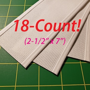 3-Pack of White Cross Stitch Bookmarks 18 COUNT by Rogue Stitchery